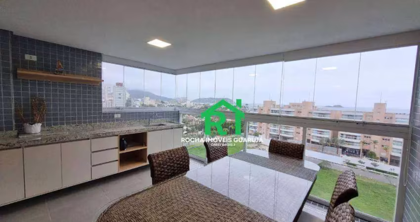 Apartamento à beira mar, 2 dormitórios (1 suíte), 2 vagas, lazer, enseada, guarujá/sp
