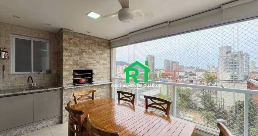 Apartamento à beira mar, 3 dormitórios (1 suíte), 2 vagas, lazer, enseada, guarujá/sp