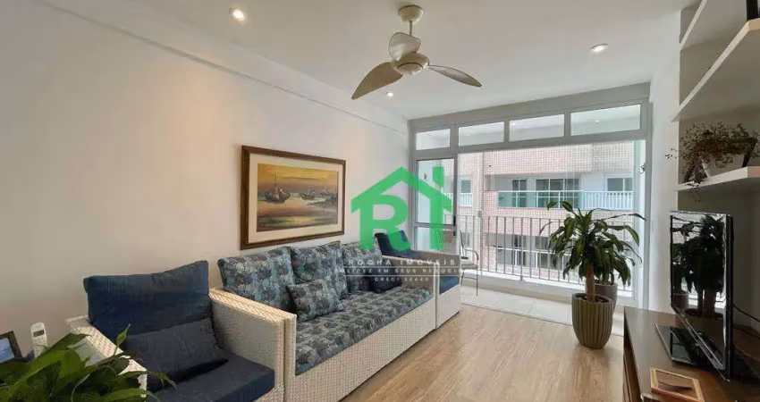 Apartamento reformado, 3 dormitórios (1 suíte), 1 vaga, área de lazer, jardim astúrias, guarujá/sp
