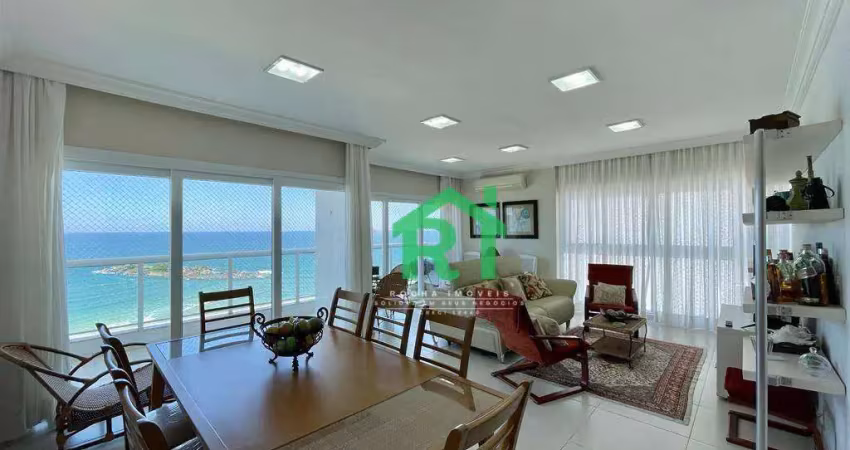 Apartamento frente mar, 3 dormitórios (3 suítes), 1 vaga, pitangueiras, guarujá/sp