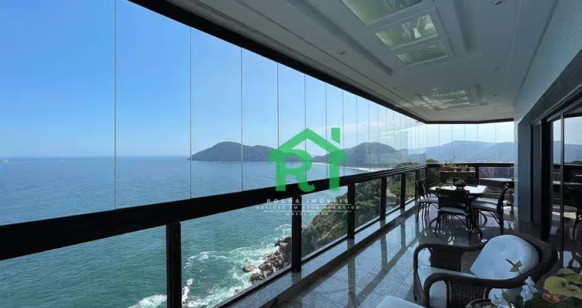 Apartamento frente mar, 4 dormitórios (4 suítes), 3 vagas, área de lazer, jardim astúrias, guarujá/sp