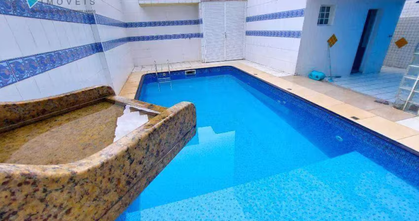 Casa com piscina 3 dormitórios sendo 2 suítes  para alugar, 140 m² por r$ 4.800/mês - tupi - praia grande/sp