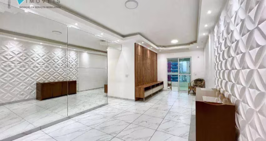 Apartamento com 3 dormitórios para alugar, 120 m² - vila assunção - praia grande/sp