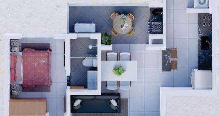 Apartamento com 1 dormitório à venda, 50 m² por R$ 380.350,00 - Vila Guilhermina - Praia Grande/SP