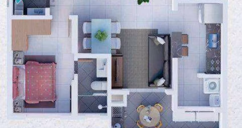 Apartamento com 1 dormitório à venda, 49 m² por R$ 397.100,00 - Vila Guilhermina - Praia Grande/SP