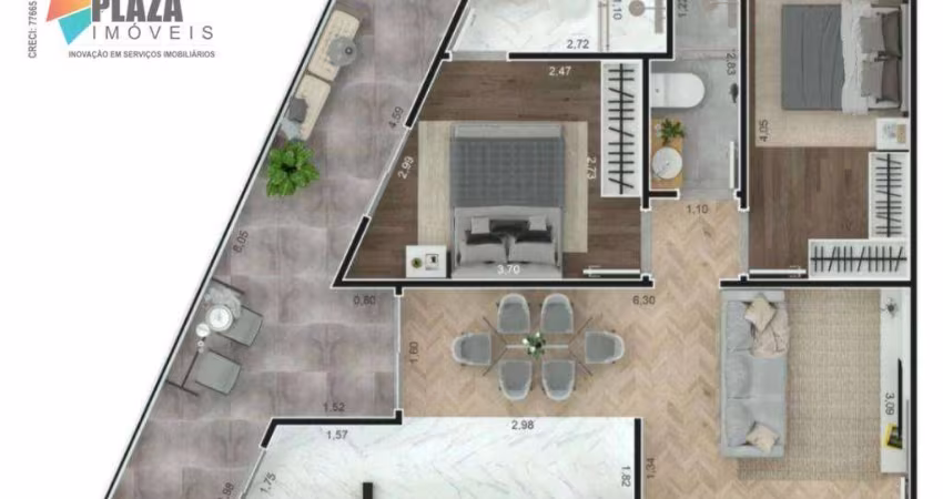 Apartamento com 2 dormitórios à venda, 75 m² por R$ 644.000,00 - Maracanã - Praia Grande/SP