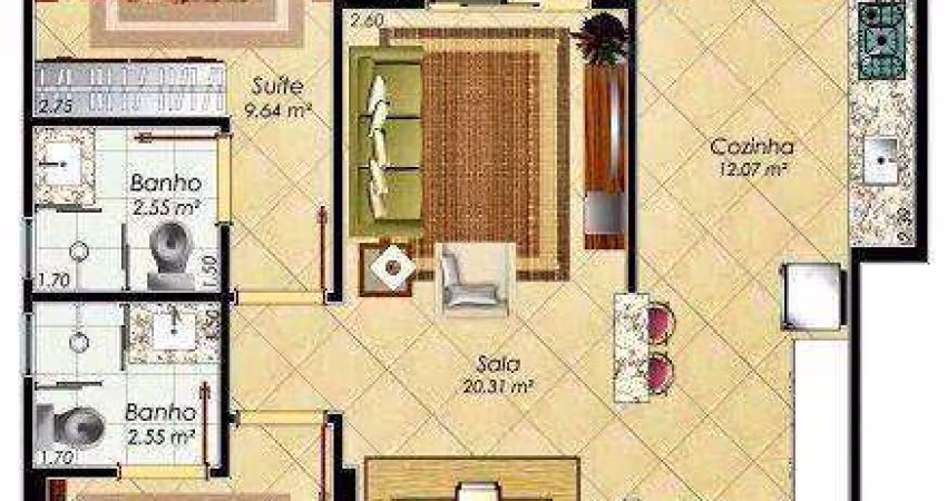 Apartamento à venda, 87 m² por R$ 799.990,00 - Aviação - Praia Grande/SP