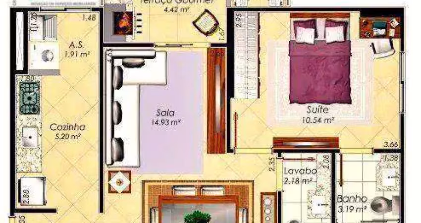 Apartamento à venda, 53 m² por R$ 460.000,00 - Aviação - Praia Grande/SP