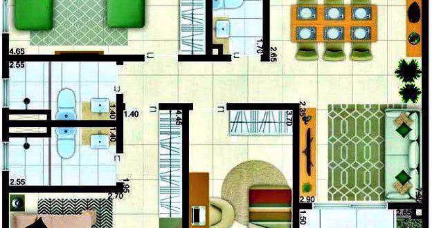 Apartamento com 3 dormitórios à venda, 111 m² por R$ 940.000,00 - Caiçara - Praia Grande/SP