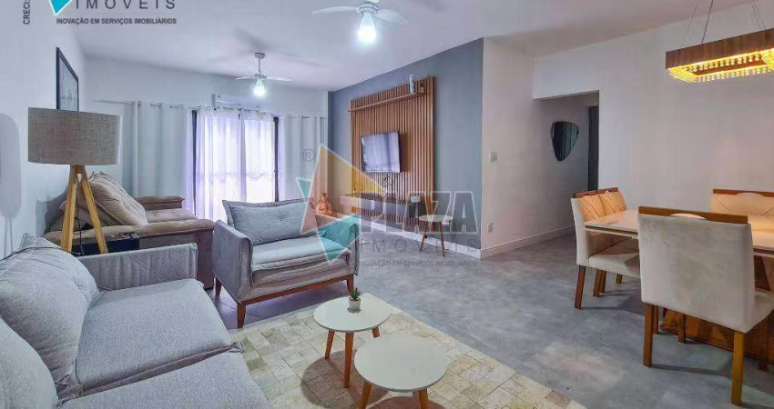Apartamento 3 dormitórios com 2 suítes para alugar, 126 m² por R$ 6.000/mês - Canto do Forte - Praia Grande/SP