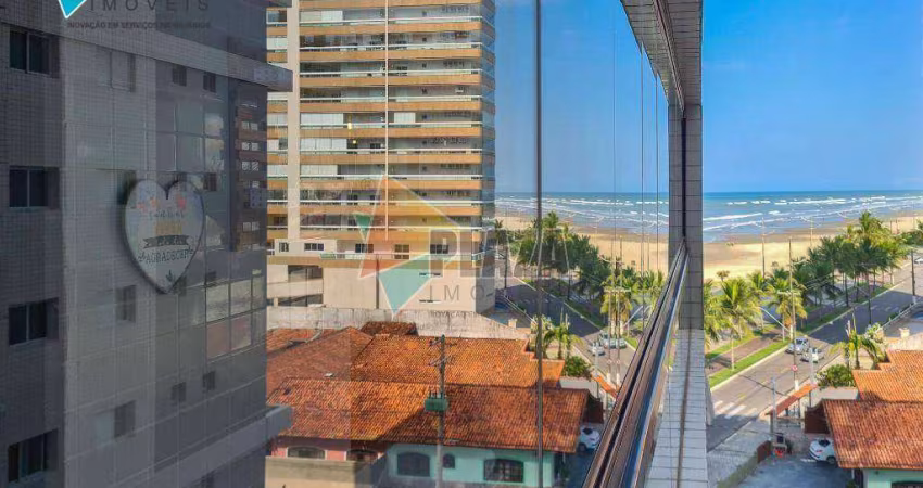 Apartamento frente mar 1 dormitório com 1 suíte para alugar, 60 m² por R$ 2.300/mês - Vilamar - Praia Grande/SP