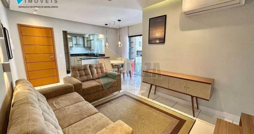 Apartamento com 3 dormitórios para alugar, 112 m² por r$ 6.500,00/mês - vila guilhermina - praia grande/sp