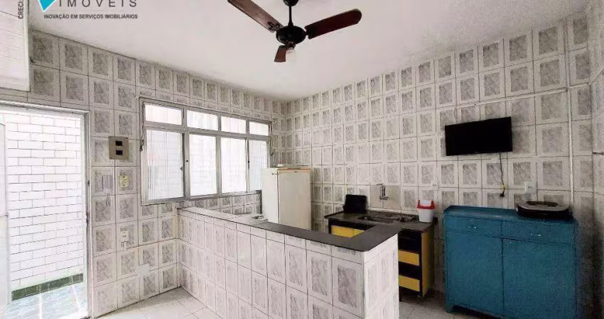 Kitnet para locação no canto do forte, praia grande-sp, r$ 1.400,00 p/mês