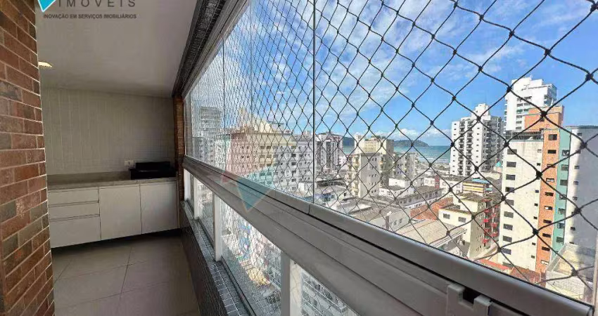 Apartamento com 3 dormitórios para alugar, 105 m² por r$ 6.300,00/mês - vila guilhermina - praia grande/sp