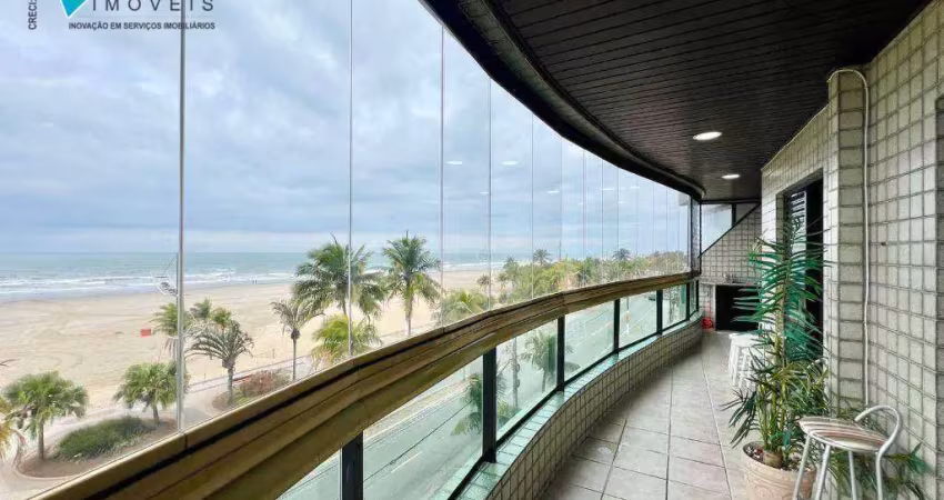 Apartamento frente mar 3 dormitórios à venda por r$ 1.350.000 - aviação - praia grande/sp
