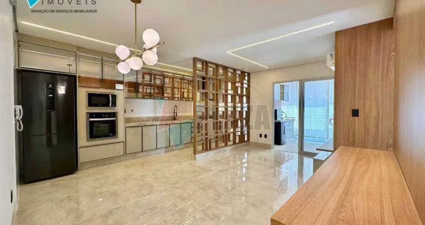 Apartamento com 3 dormitórios para alugar, 104 m² - canto do forte - praia grande/sp