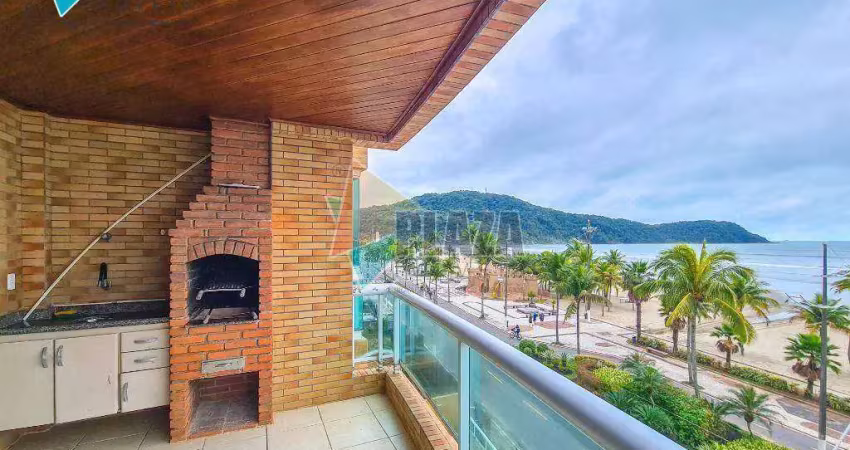Apartamento mobiliado 3 dormitórios com 1 suíte para alugar, 110 m² por r$ 7.780/mês - canto do forte - praia grande/sp