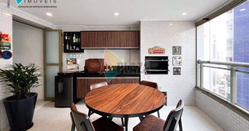 Apartamento com 2 dormitórios para alugar, 95 m² por r$ 5.000,00/mês - canto do forte - praia grande/sp