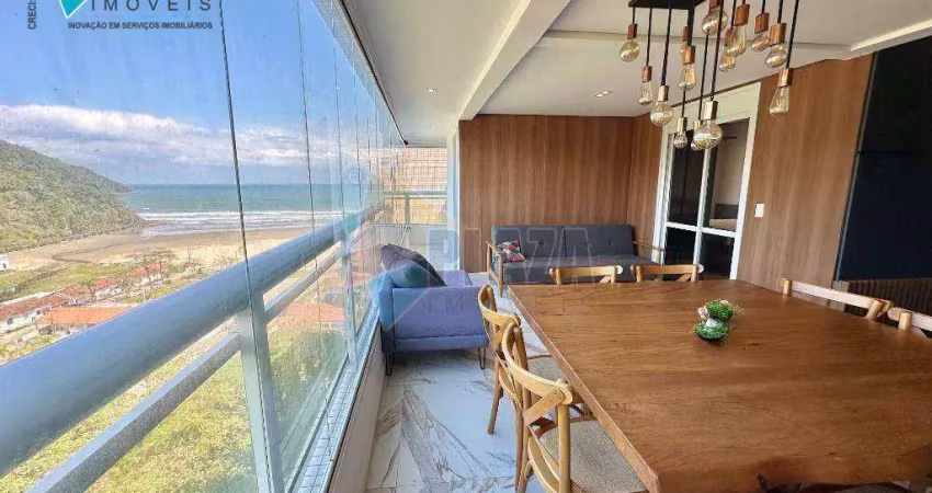 Apartamento com 3 dormitórios para alugar, 162 m² por r$ 15.000,00/mês - canto do forte - praia grande/sp