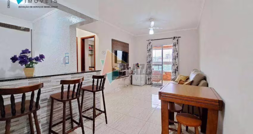 Apartamento com 1 dormitório para alugar, 50 m² por r$ 3.600,02/mês - canto do forte - praia grande/sp