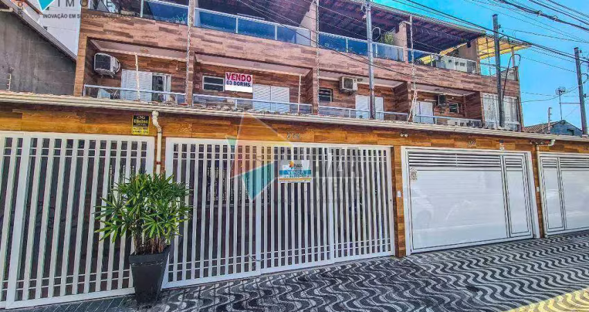 Sobrado triplex 3 dormitórios com 2 suítes à venda, 159 m² por r$ 870.000 - vila guilhermina - praia grande/sp