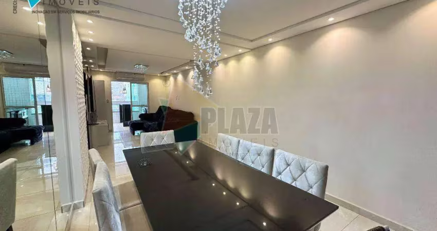 Apartamento com 3 dormitórios para alugar, 130 m² por r$ 8.000,00/mês - canto do forte - praia grande/sp