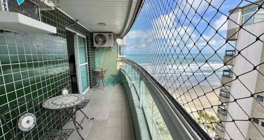 Apartamento com 3 dormitórios para alugar, 156 m² por r$ 7.000,00/mês - canto do forte - praia grande/sp