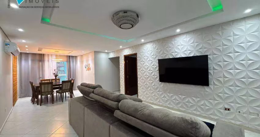 Apartamento com 3 dormitórios para alugar, 124 m² por r$ 6.300,01/mês - canto do forte - praia grande/sp