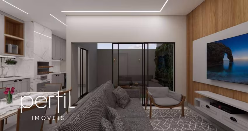 Sobrado de 3 quartos com suíte e 2 vagas de garagem na Glória, Joinville-SC: 101,90m²