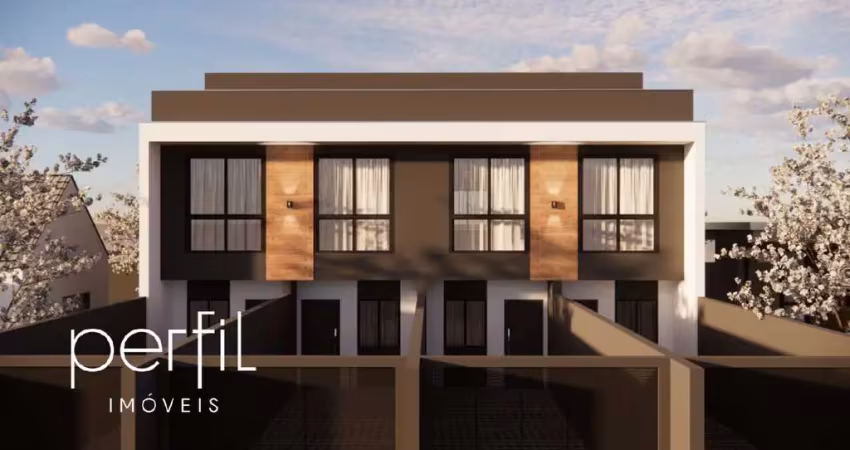 Sobrado geminado de 2 dormitórios em construção no bairro aventureiro - joinville, sc