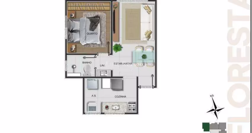 Apartamento com 1 quarto à venda na Rua Itajubá, Floresta, Belo Horizonte