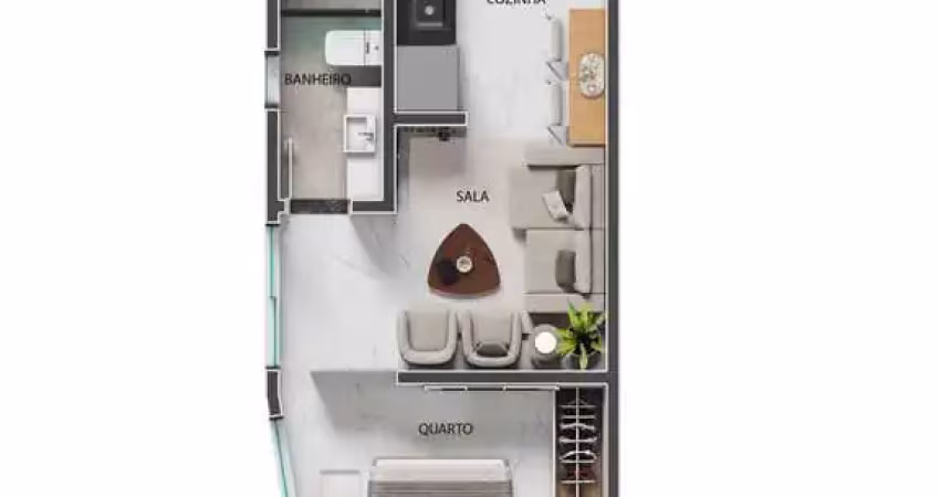 Apartamento à venda, no residencial dona filinha,  em guarapari, praia do morro, com 1 quarto, 30m²