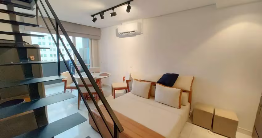 Apartamento duplex mobiliado para venda e locação com 55m² 1 dormitório 1 vaga, vila olímpia, são p