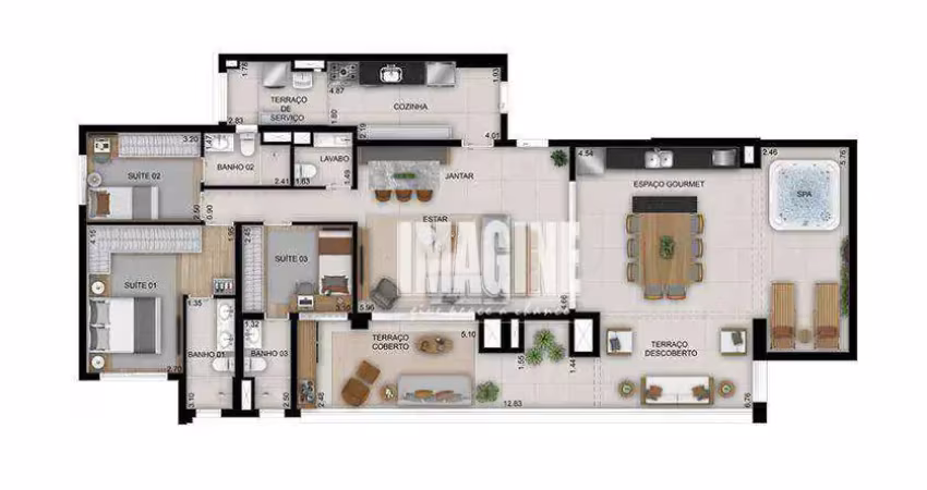 Apartamento no tatuapé com 3 dormitórios sendo 3 suítes, 2 vagas, 181 m²