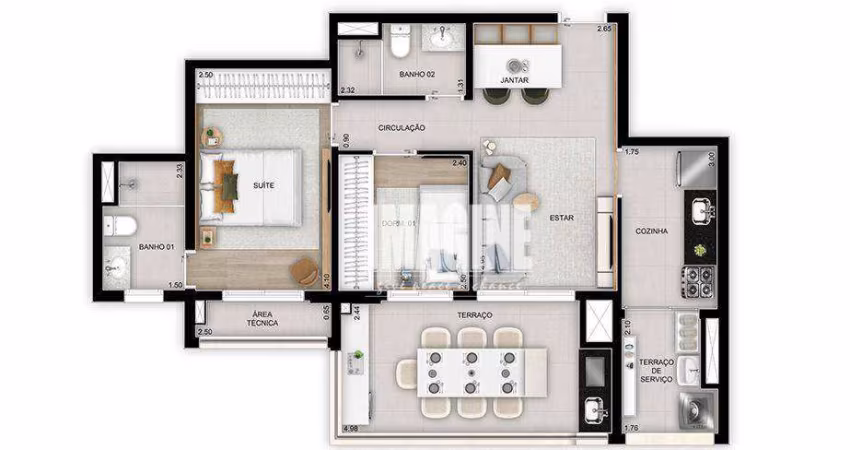 Apartamento na Vila Prudente com 2 Dormitórios sendo 1 Suíte, 1 Vaga, 72 m²