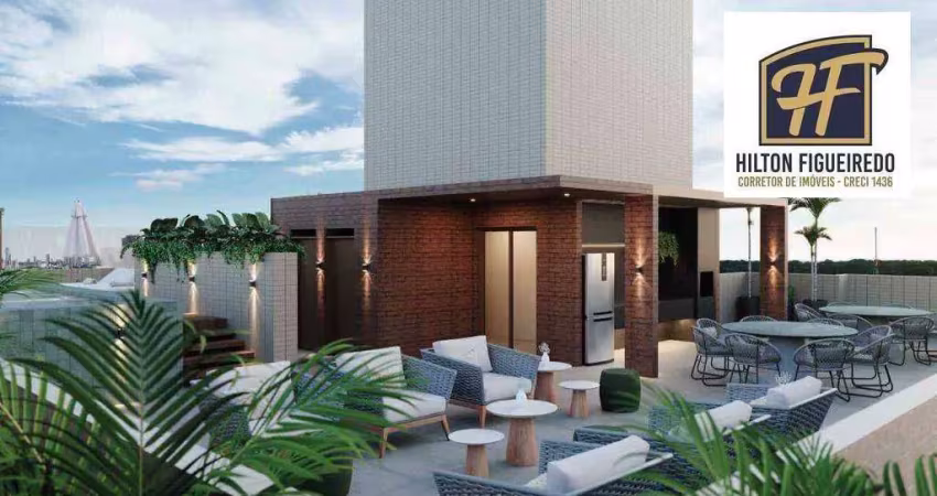 Apartamento com 2 dormitórios à venda, 59 m² por r$ 529.264 - piscina com vista para o mar - bessa - joão pessoa/pb