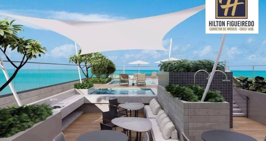 Apartamento garden com 1 dormitório, pé na areia, à venda, 29 m² - jardim oceania - joão pessoa/pb
