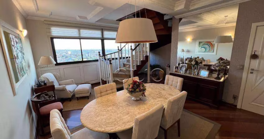 Apartamento cobertura à venda em piracicaba, centro com 4 quartos, 289 m² por r$ 1.200.000,00