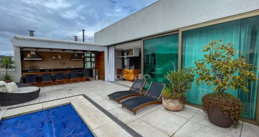 Cobertura de luxo mobiliada com vista privilegiada e área gourmet completa