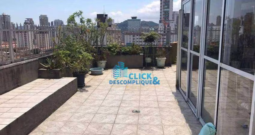 Cobertura com 3 dormitórios à venda, 215 m² por R$ 800.000,00 - Boqueirão - Santos/SP