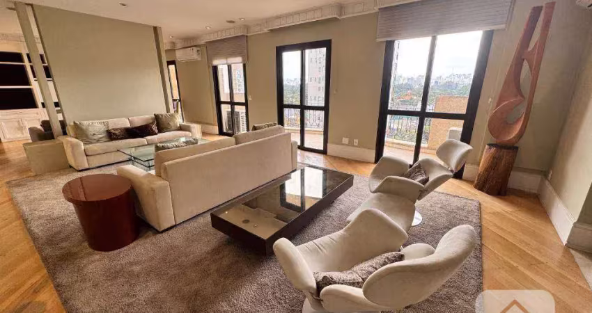 Apartamento com 6 dormitórios, 313 m² - venda por r$ 7.000.000 ou aluguel por r$ 32.804/mês - indianópolis - são paulo/sp