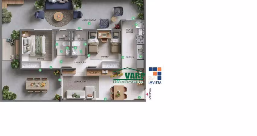 Apartamento com 2 dormitórios à venda por r$ 338.990,00 - três barras - contagem/mg
