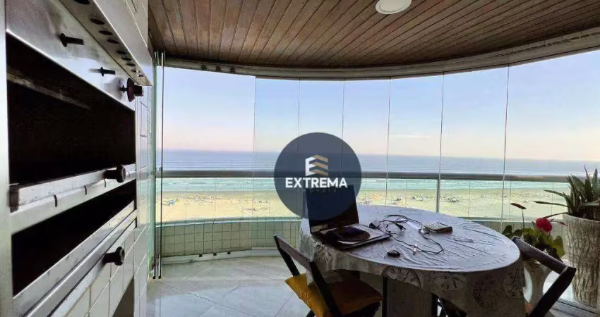 Apartamento de 3 dormitórios sendo 2 suítes a venda em praia grande, vista mar e3 mobiliado.