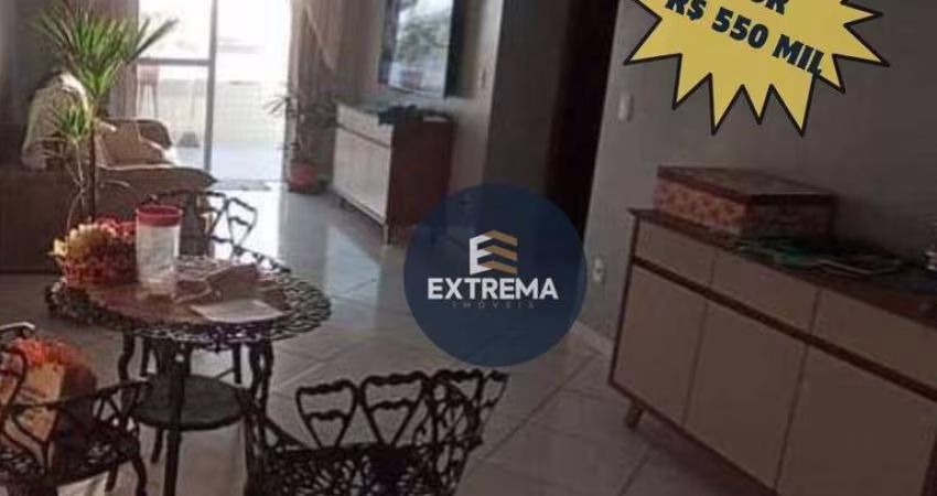 Apartamento com vista para o mar  com 2 dormitórios à venda, 94 m² por R$ 550.000 - Vila Guilhermina - Praia Grande/SP