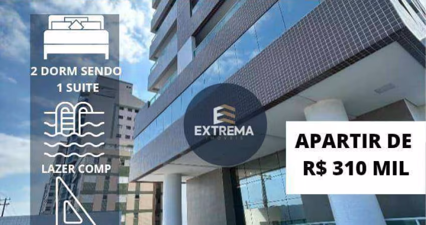 OPORTUNIDADE - Apartamento  Frente Mar com 2 dormitórios  sendo 1 suite à venda, Apartir de R$ 315.000 - Mongaguá/SP