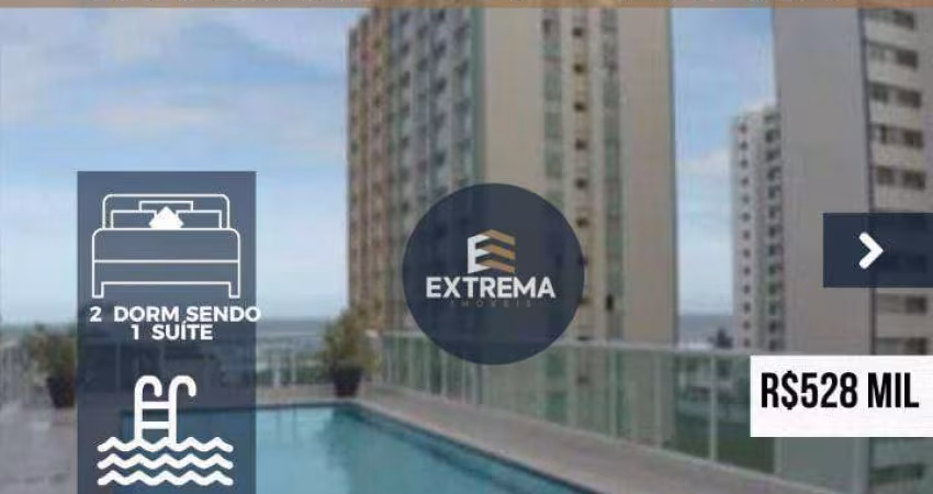 Apartamento Com Vista para o Mar com 2 dormitórios sendo 1 suite  à venda, por R$ 528.000 - Tupi - Praia Grande/SP