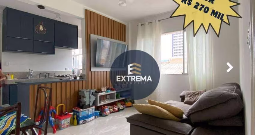 Apartamento com 1 dormitório à venda, 43 m² por R$ 270.000 - Aviação - Praia Grande/SP