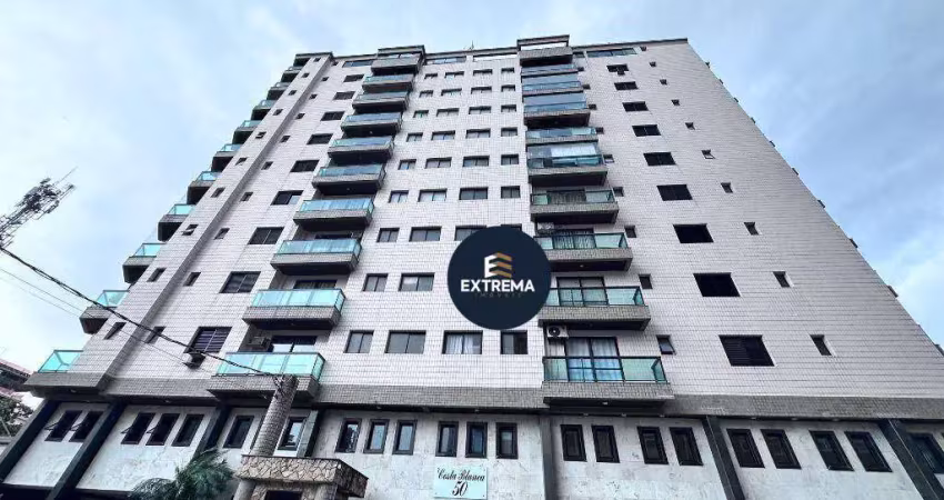 Apartamento de 1 dormitório mobiliado com vista definitiva para o mar – praia grande