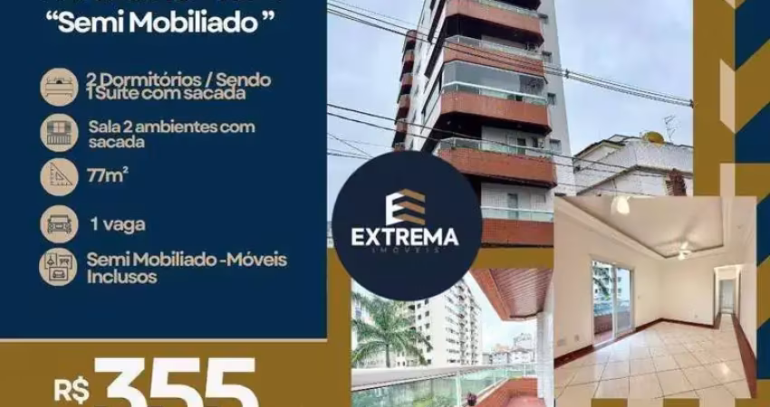 Apartamento com 2 dormitórios à venda, 77 m² por r$ 355.000,00 - vila guilhermina - praia grande/sp