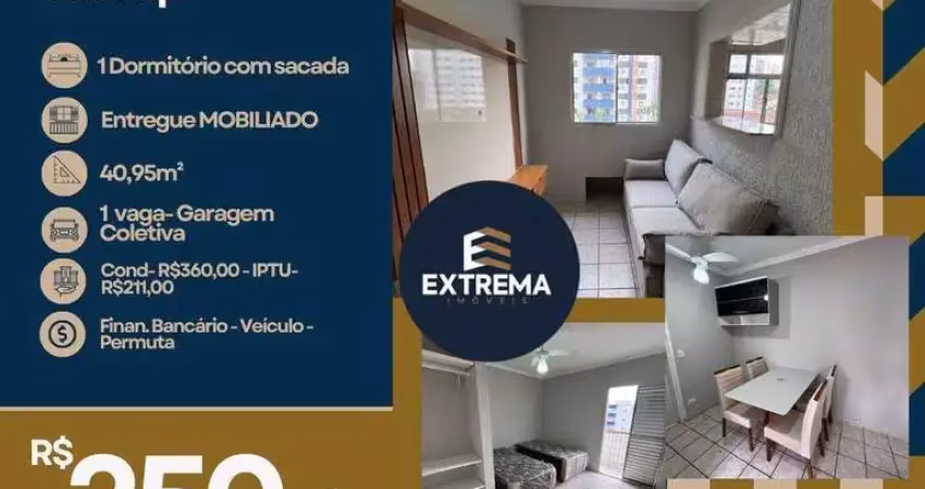 Apartamento com 1 dormitório à venda, 40 m² por r$ 250.000,00 - vila tupi - praia grande/sp